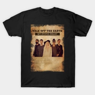 Vintage Old Paper 80s Style  Walk Off The Earth T-Shirt